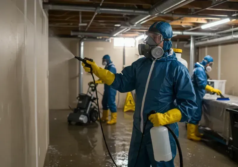 Basement Sanitization and Antimicrobial Treatment process in Bayport, NY